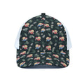 Christmas Sleeping Sloths Pattern Print White Mesh Trucker Hat