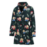 Christmas Sleeping Sloths Pattern Print Women's Bathrobe