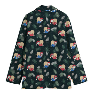 Christmas Sleeping Sloths Pattern Print Women's Blazer