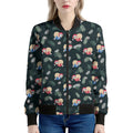Christmas Sleeping Sloths Pattern Print Women's Bomber Jacket