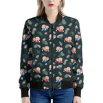 Christmas Sleeping Sloths Pattern Print Women's Bomber Jacket