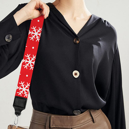 Christmas Snowflake Pattern Print Bag Strap