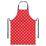 Christmas Snowflake Pattern Print Bib Apron With Pocket