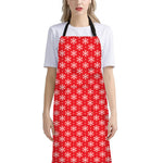 Christmas Snowflake Pattern Print Bib Apron With Pocket