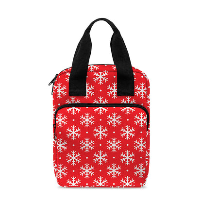 Christmas Snowflake Pattern Print Bible Tote Bag