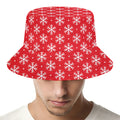 Christmas Snowflake Pattern Print Bucket Hat