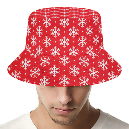 Christmas Snowflake Pattern Print Bucket Hat