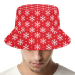 Christmas Snowflake Pattern Print Bucket Hat