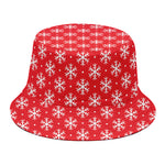 Christmas Snowflake Pattern Print Bucket Hat