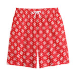 Christmas Snowflake Pattern Print Cotton Shorts