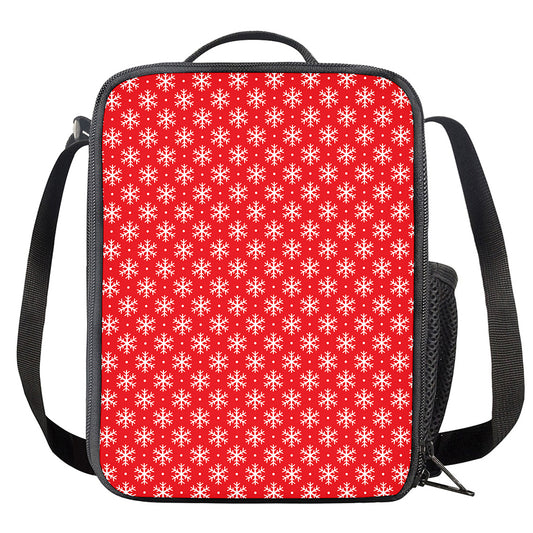 Christmas Snowflake Pattern Print Crossbody Lunch Bag