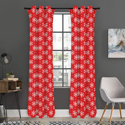 Christmas Snowflake Pattern Print Curtain