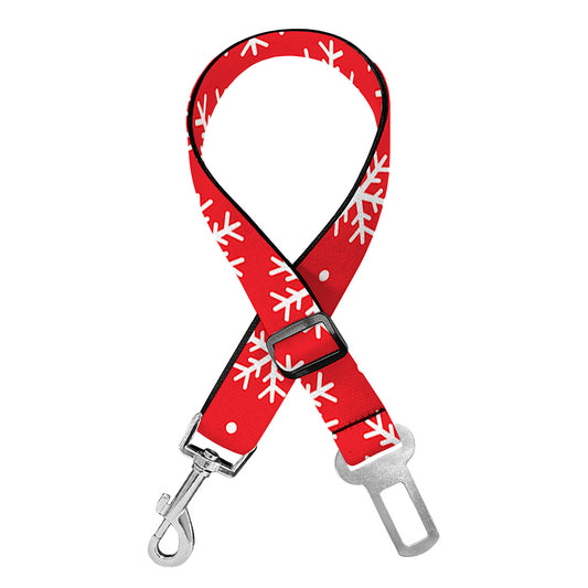 Christmas Snowflake Pattern Print Dog Seat Belt