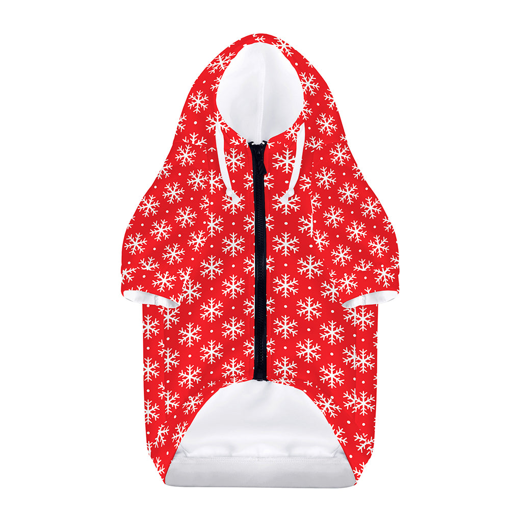 Christmas Snowflake Pattern Print Dog Zip Up Hoodie
