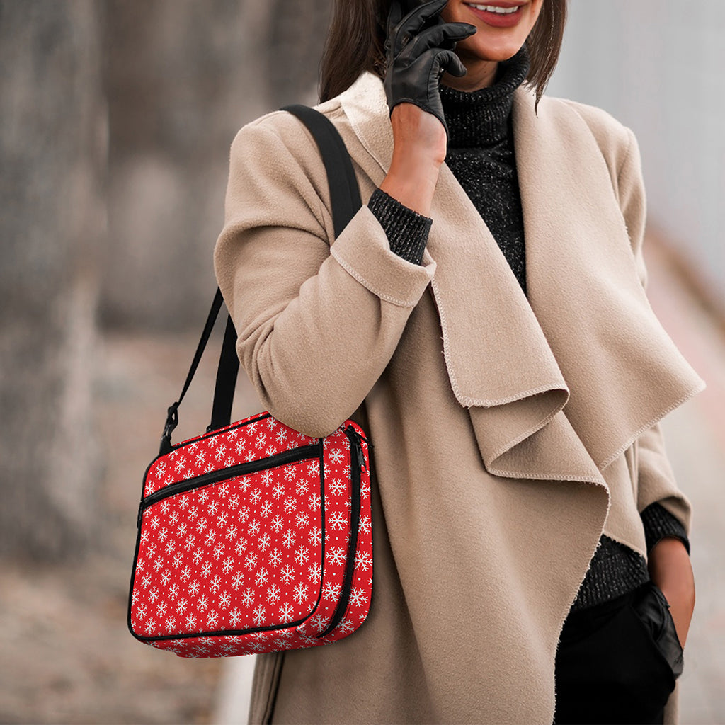 Christmas Snowflake Pattern Print Double Strap Bible Bag
