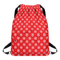 Christmas Snowflake Pattern Print Drawstring Backpack