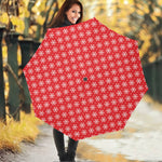 Christmas Snowflake Pattern Print Foldable Umbrella