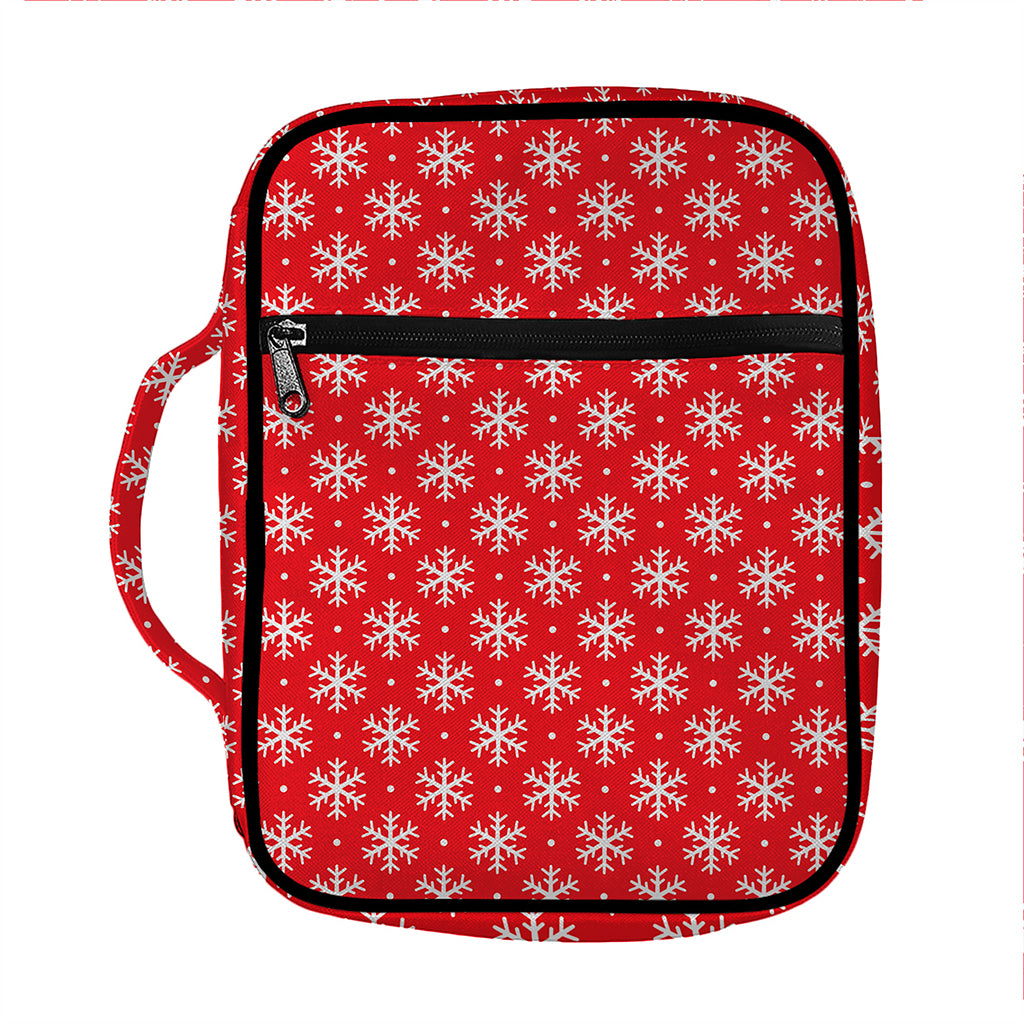 Christmas Snowflake Pattern Print Front Pocket Bible Bag