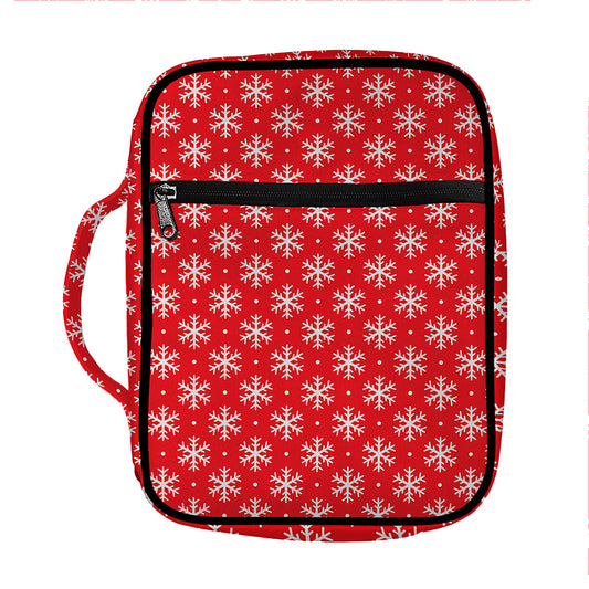 Christmas Snowflake Pattern Print Front Pocket Bible Bag
