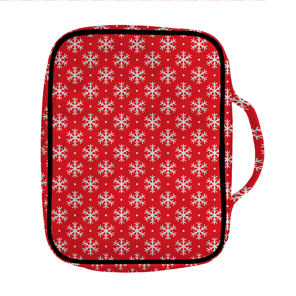Christmas Snowflake Pattern Print Front Pocket Bible Bag