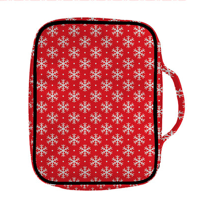 Christmas Snowflake Pattern Print Front Pocket Bible Bag