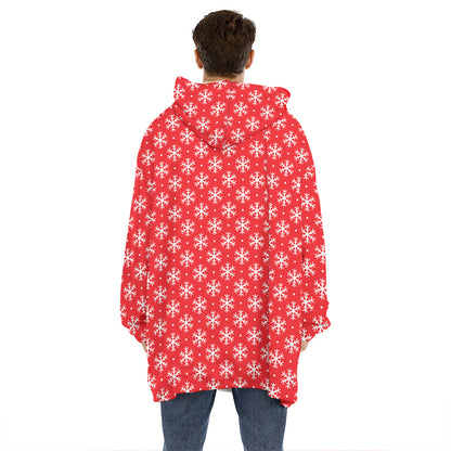 Christmas Snowflake Pattern Print Hoodie Blanket