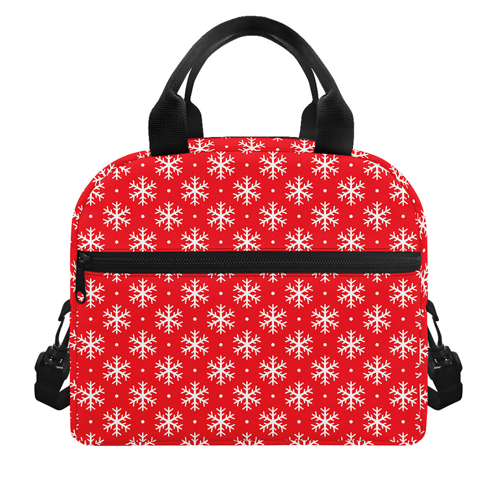 Christmas Snowflake Pattern Print Insulated Lunch Bag