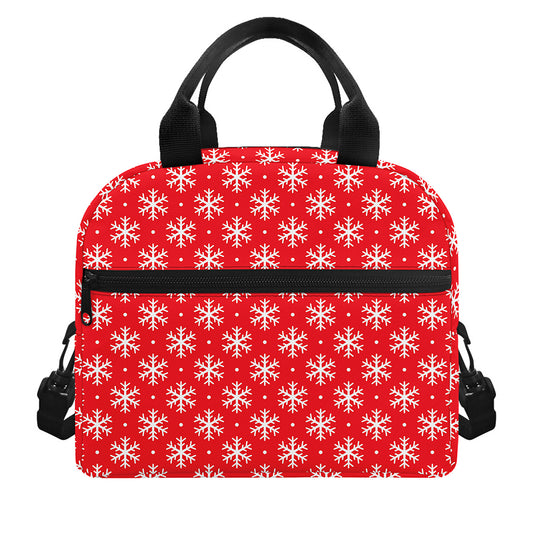 Christmas Snowflake Pattern Print Insulated Lunch Bag