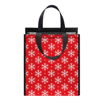 Christmas Snowflake Pattern Print Insulated Lunch Tote
