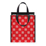 Christmas Snowflake Pattern Print Insulated Lunch Tote