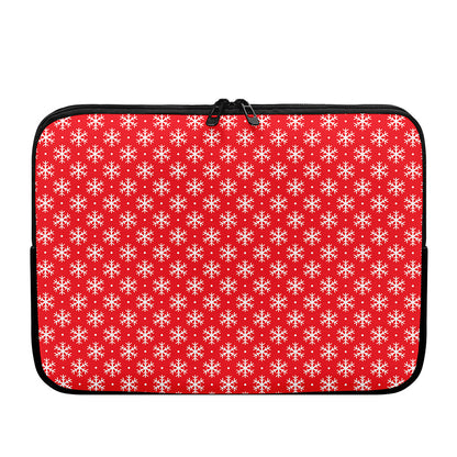Christmas Snowflake Pattern Print Laptop Sleeve
