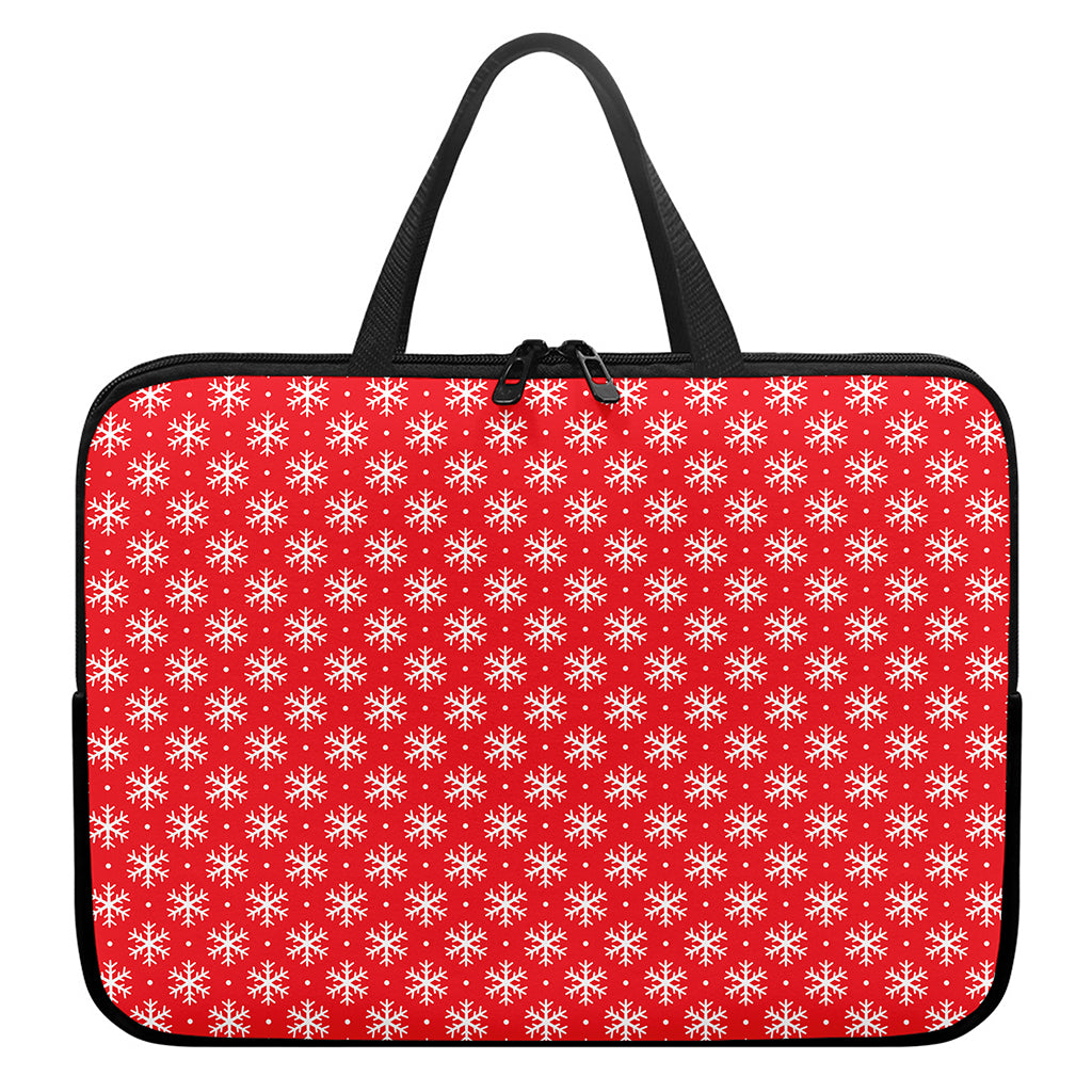 Christmas Snowflake Pattern Print Laptop Sleeve With Handle