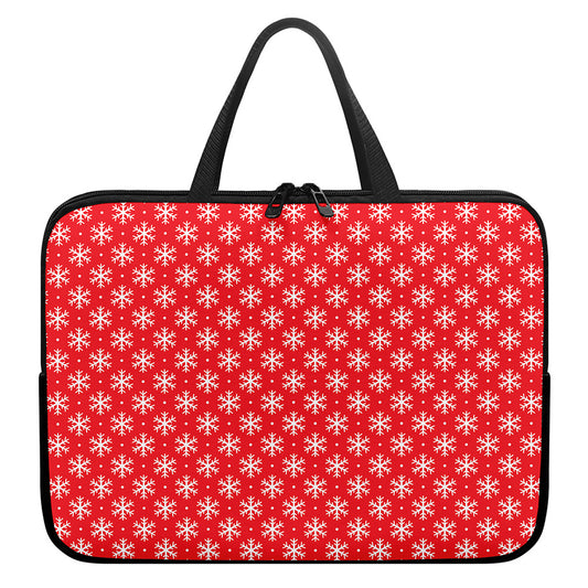 Christmas Snowflake Pattern Print Laptop Sleeve With Handle
