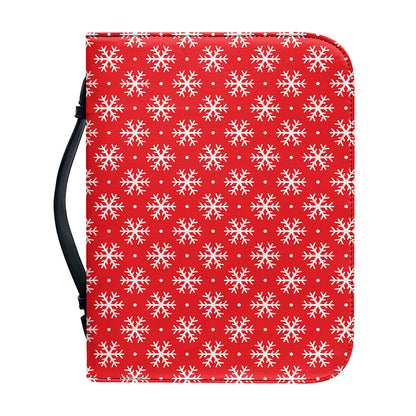 Christmas Snowflake Pattern Print Leather Bible Cover