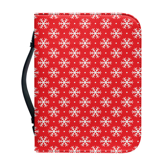 Christmas Snowflake Pattern Print Leather Bible Cover