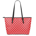 Christmas Snowflake Pattern Print Leather Tote Bag With Zipper