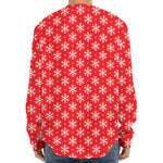 Christmas Snowflake Pattern Print Long Sleeve Baseball Jersey