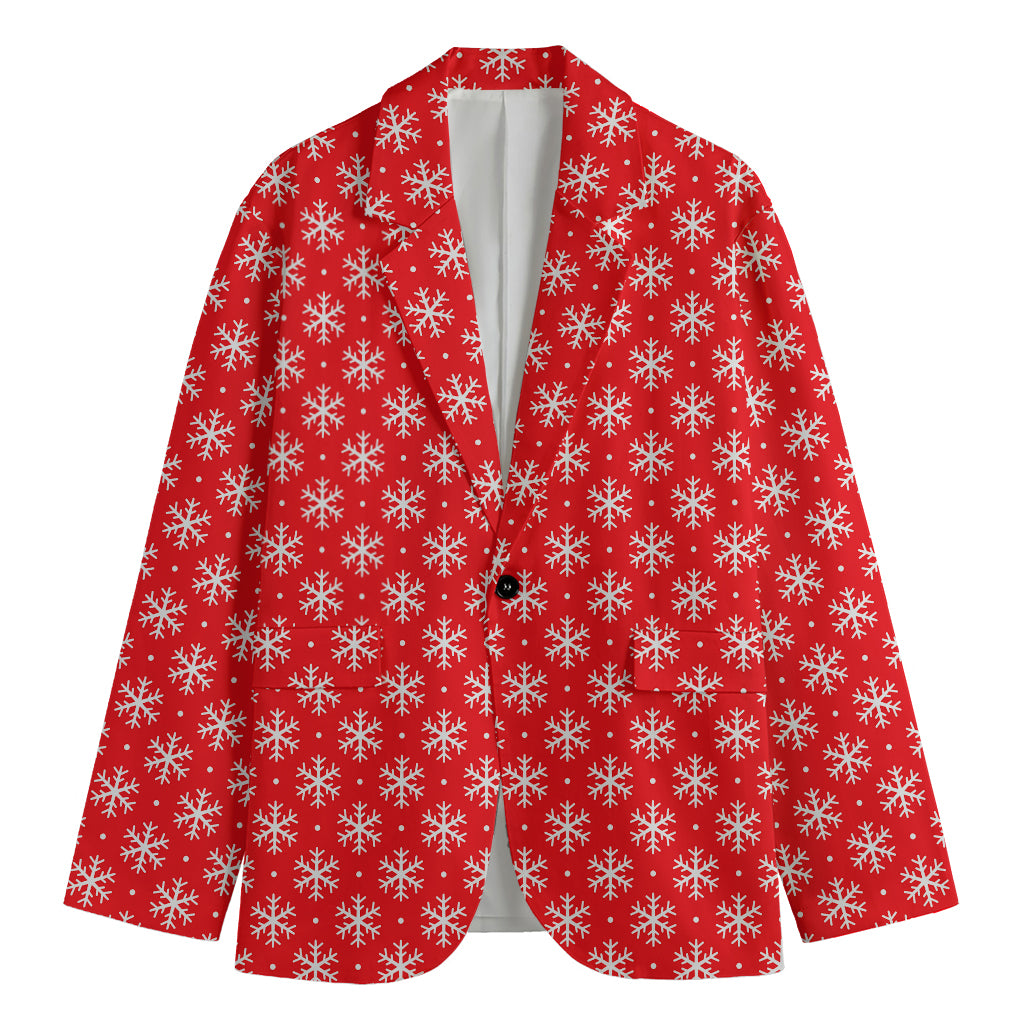 Christmas Snowflake Pattern Print Men's Blazer