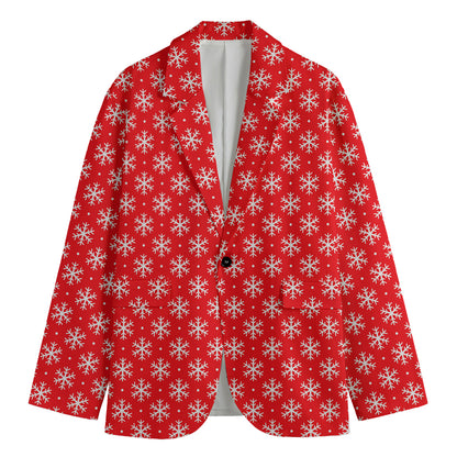 Christmas Snowflake Pattern Print Men's Blazer