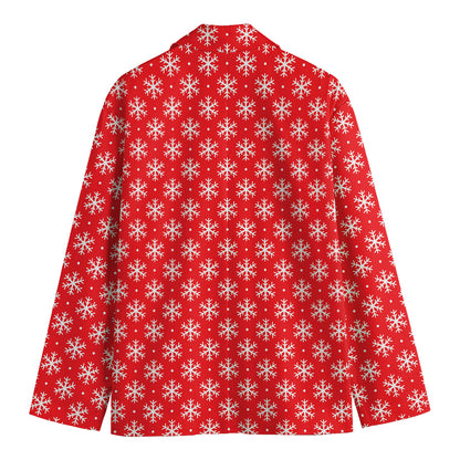Christmas Snowflake Pattern Print Men's Blazer