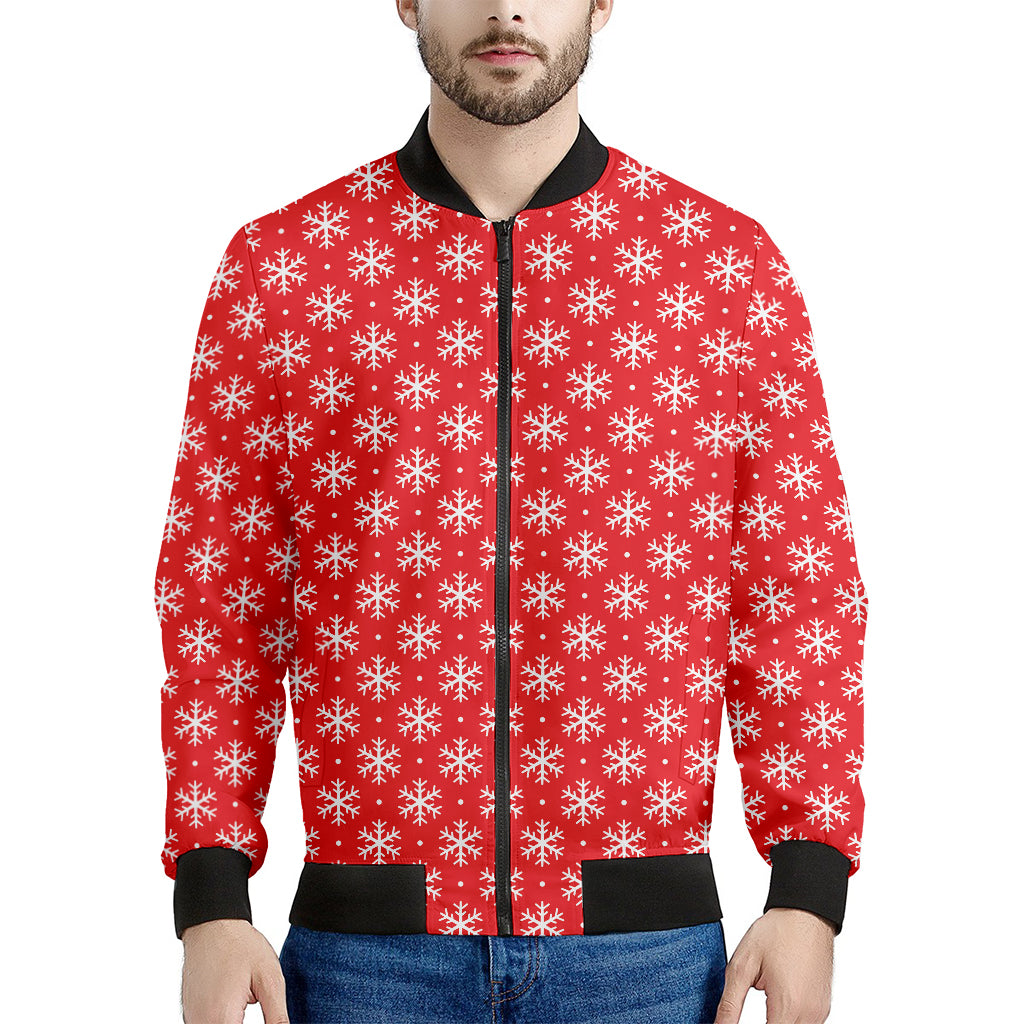 Christmas Snowflake Pattern Print Men's Bomber Jacket
