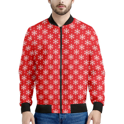 Christmas Snowflake Pattern Print Men's Bomber Jacket