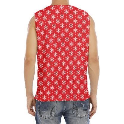 Christmas Snowflake Pattern Print Men's Fitness Tank Top