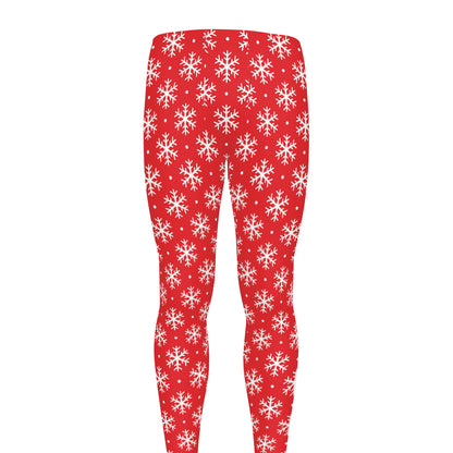 Christmas Snowflake Pattern Print Men's leggings