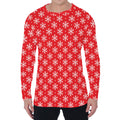 Christmas Snowflake Pattern Print Men's Long Sleeve T-Shirt