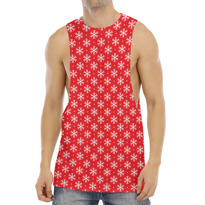 Christmas Snowflake Pattern Print Men's Muscle Tank Top