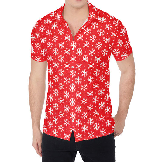 Christmas Snowflake Pattern Print Men's Shirt