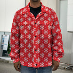 Christmas Snowflake Pattern Print Men's Shirt Jacket