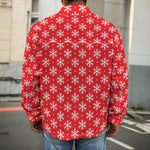 Christmas Snowflake Pattern Print Men's Shirt Jacket