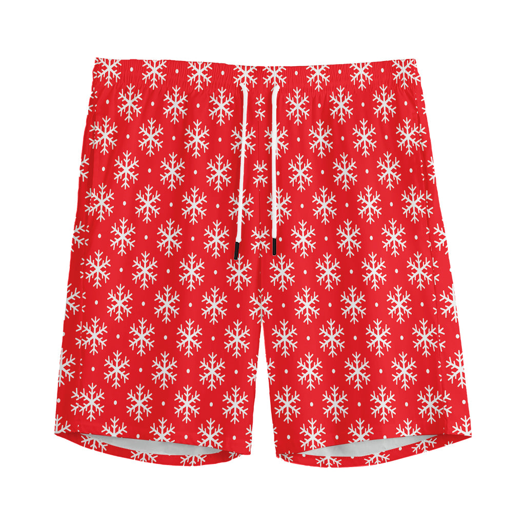 Christmas Snowflake Pattern Print Men's Sports Shorts